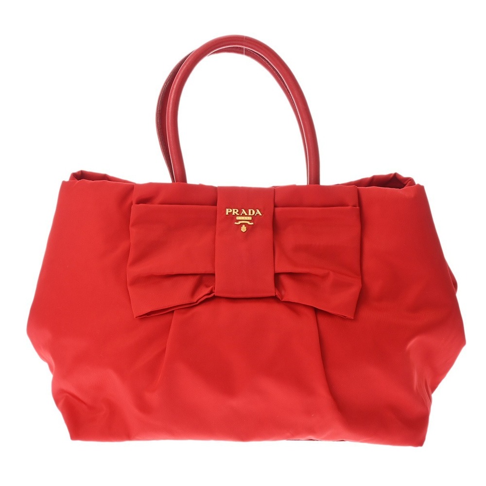 Prada Rion Handbag Red Bow - Picture 2 of 10